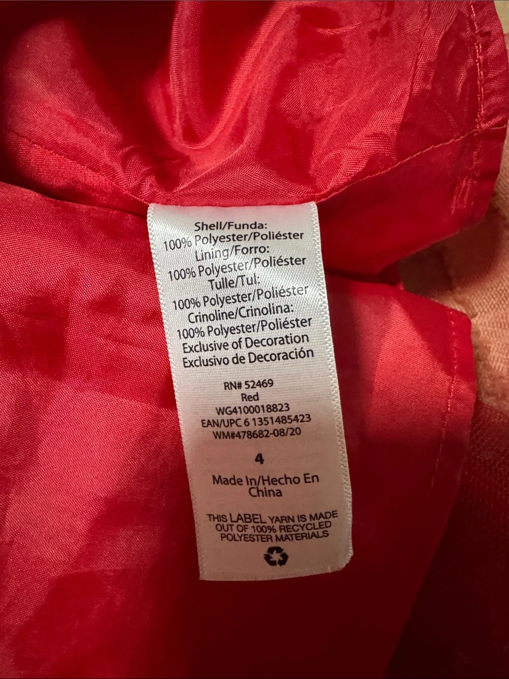 Wonder Nation Red Tulle Party Dress with Gold Belt